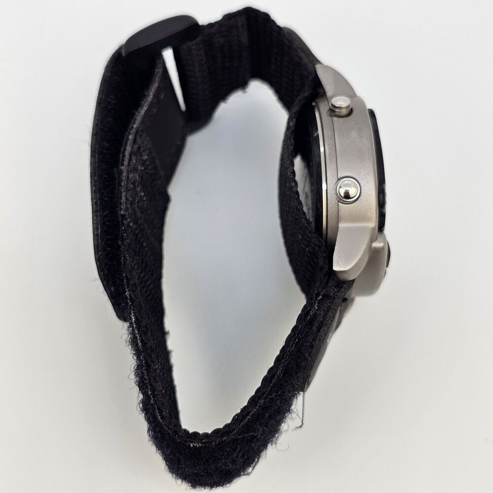 VTG Sharp Men's Digital Watch 40MM Large Gray Case Black Canvas Band New Battery - Picture 12 of 13